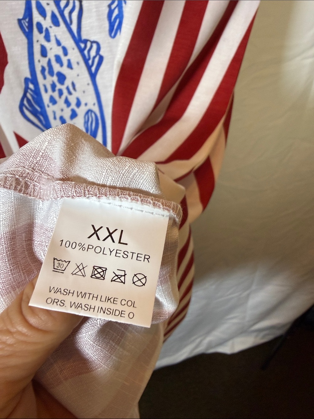 Striped Tank Dress with Blue Fish Motif - Picture 2 of 5